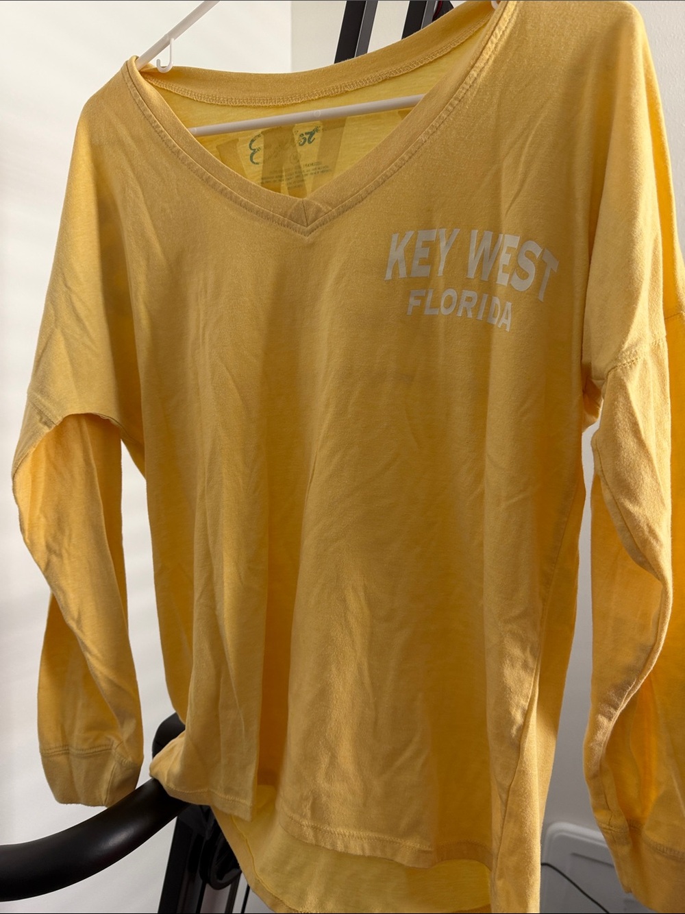 Exist Yellow Long Sleeve Tee with White 'Key West Florida' Print - Picture 2 of 2